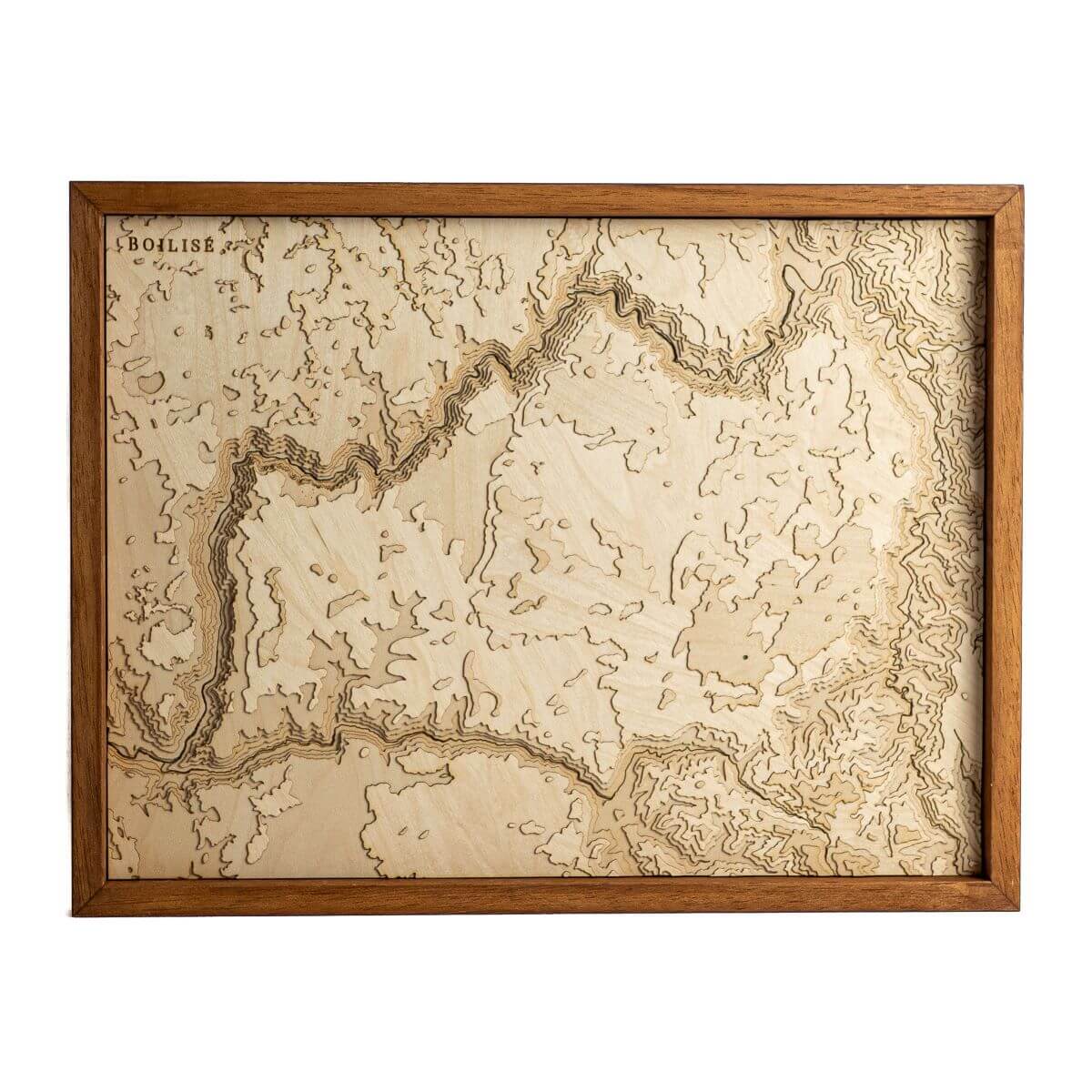 Carte topographique en bois et en relief du causse Méjean