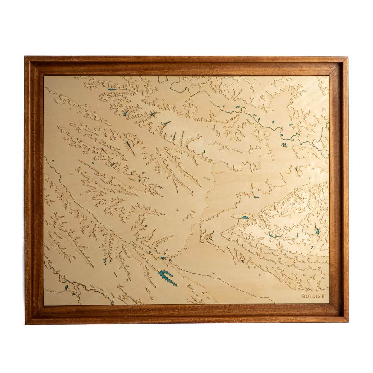 Plateau Topographique Bois – îles San Juan, WA, Carte Gravée, Décoratif