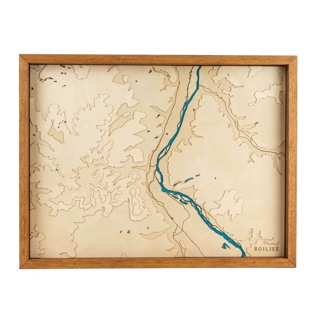 Carte topographique en bois et en relief des coteaux de Pouilly-Sancerre