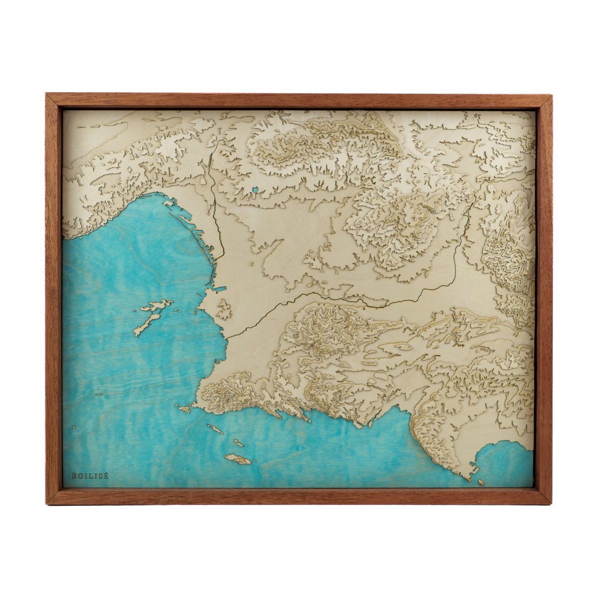 Carte en bois de Marseille