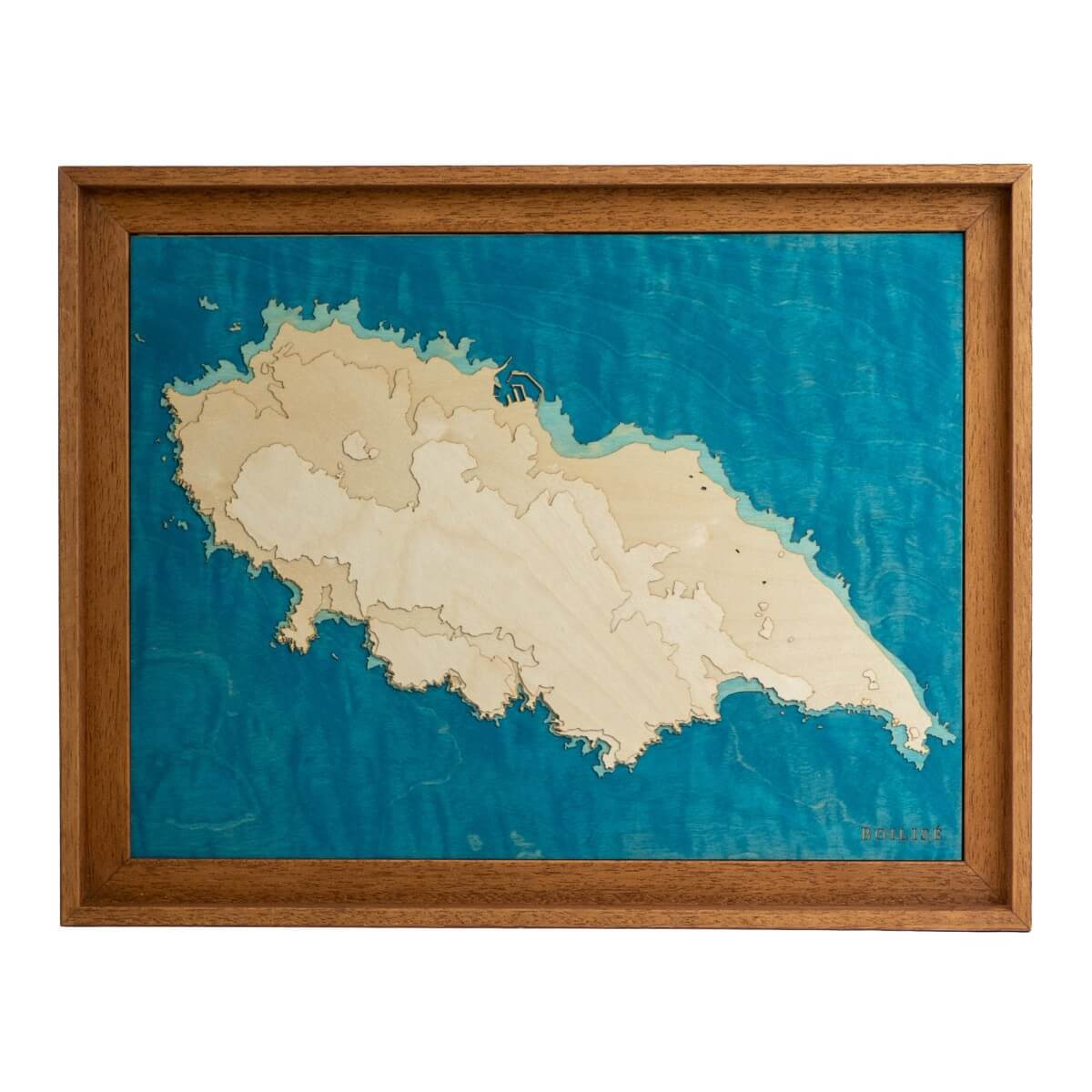 Tableau représentant l'île d'Yeu en bois et en relief