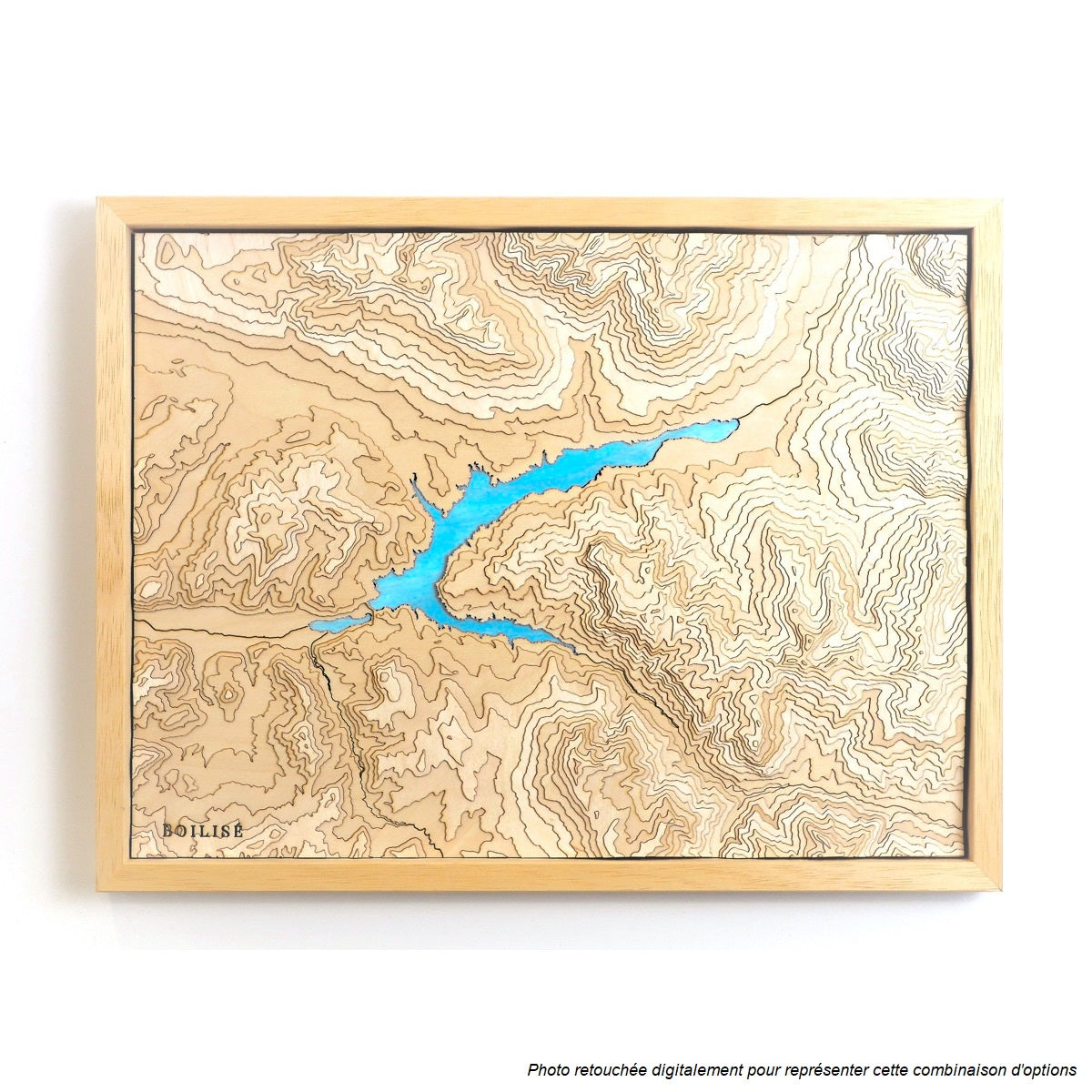 Carte topographique de Serre-Ponçon, cadre standard brut et lac turquoise