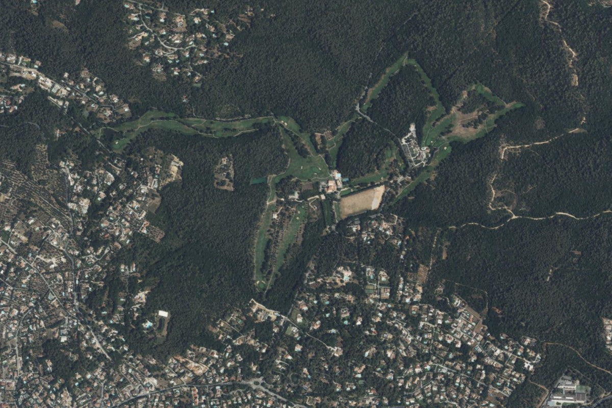 Vue satellite du golf d'Opio Valbonne