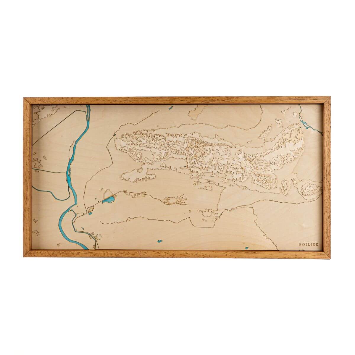 Carte topographique en bois et en relief du massif des Alpilles
