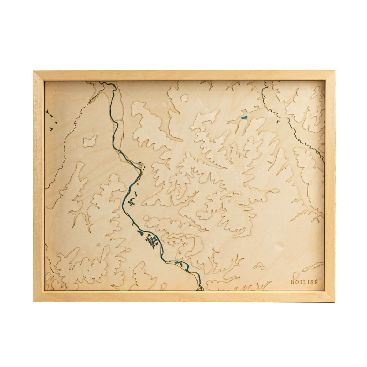 Tableau d'Auxerre en relief avec une eau bleue marine