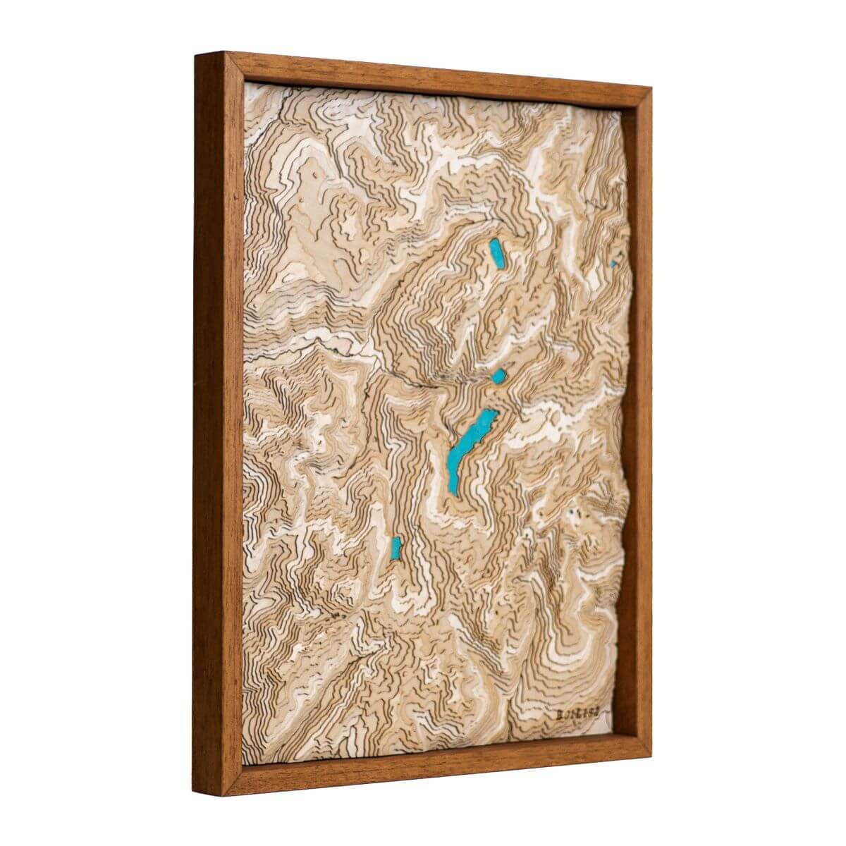 Carte topographique en bois et en relief de la vallée du Beaufortain