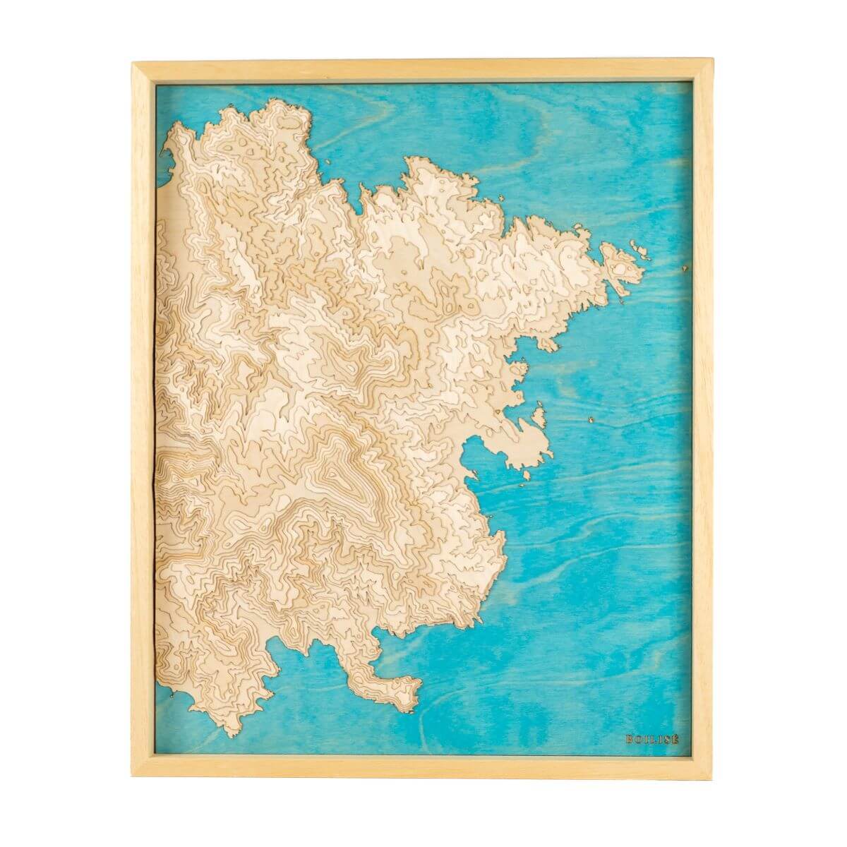 Carte topographique en bois et en relief de Cadaqués et du cap de Creus