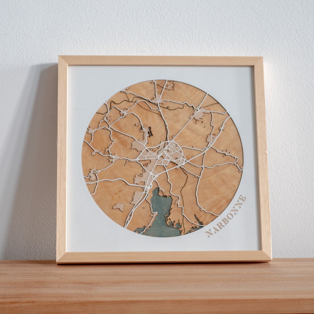 Carte de la ville de Narbonne en bois