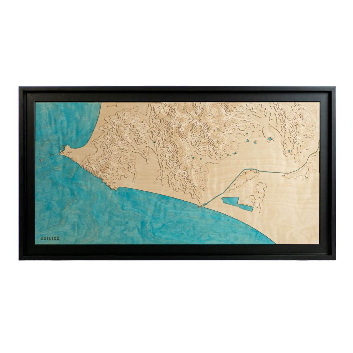 Carte topographique en bois et en relief de Castiglione della Pescaia en Italie