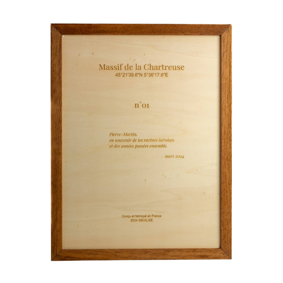Dos personnalisé de la carte du massif de la Chartreuse