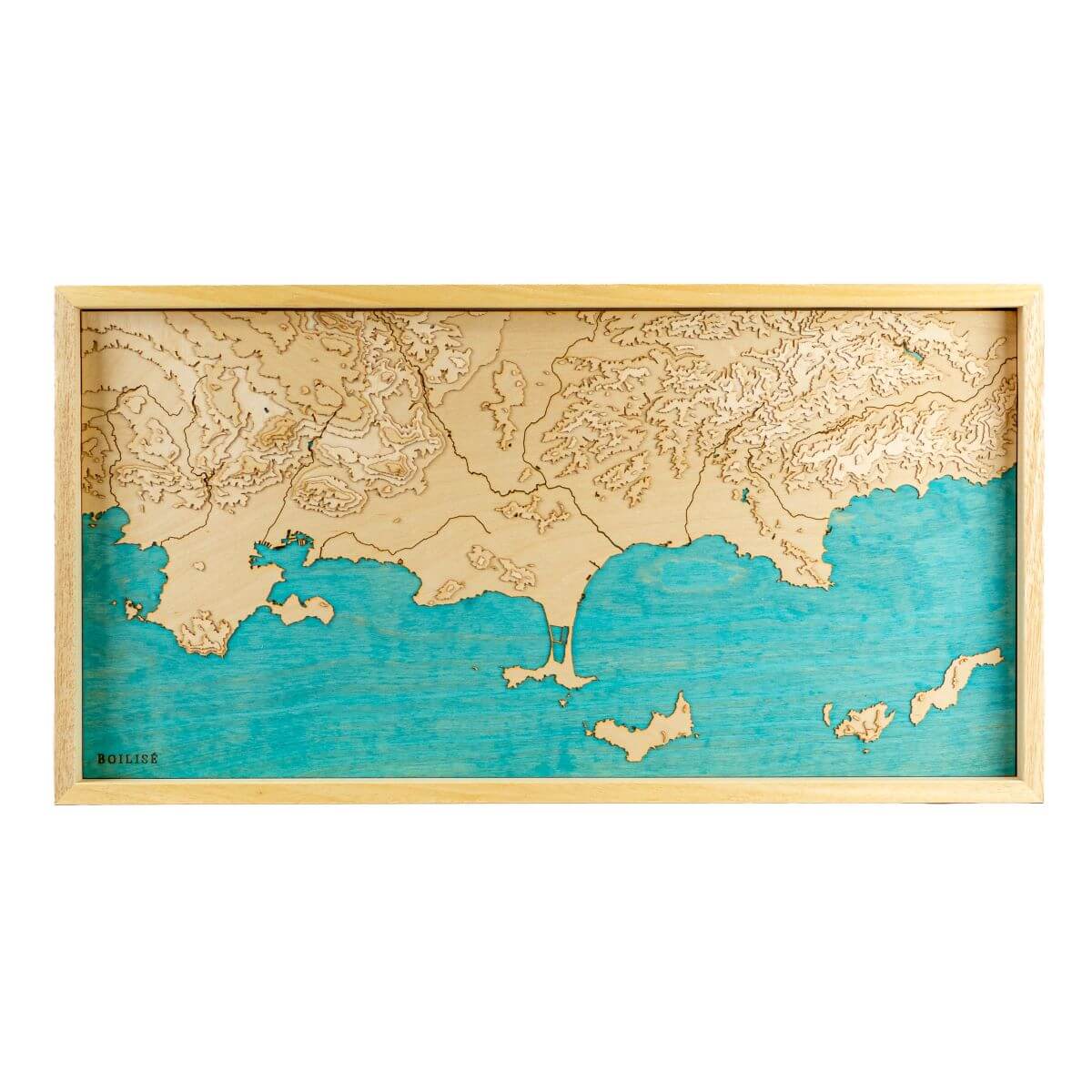 Carte originale de la côte des Maures : en bois et en relief