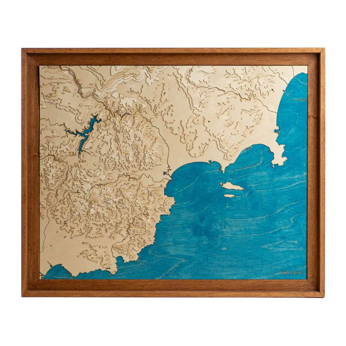 Carte topographique en bois et en relief de l'Estérel, des pays de Fayence et Lérins