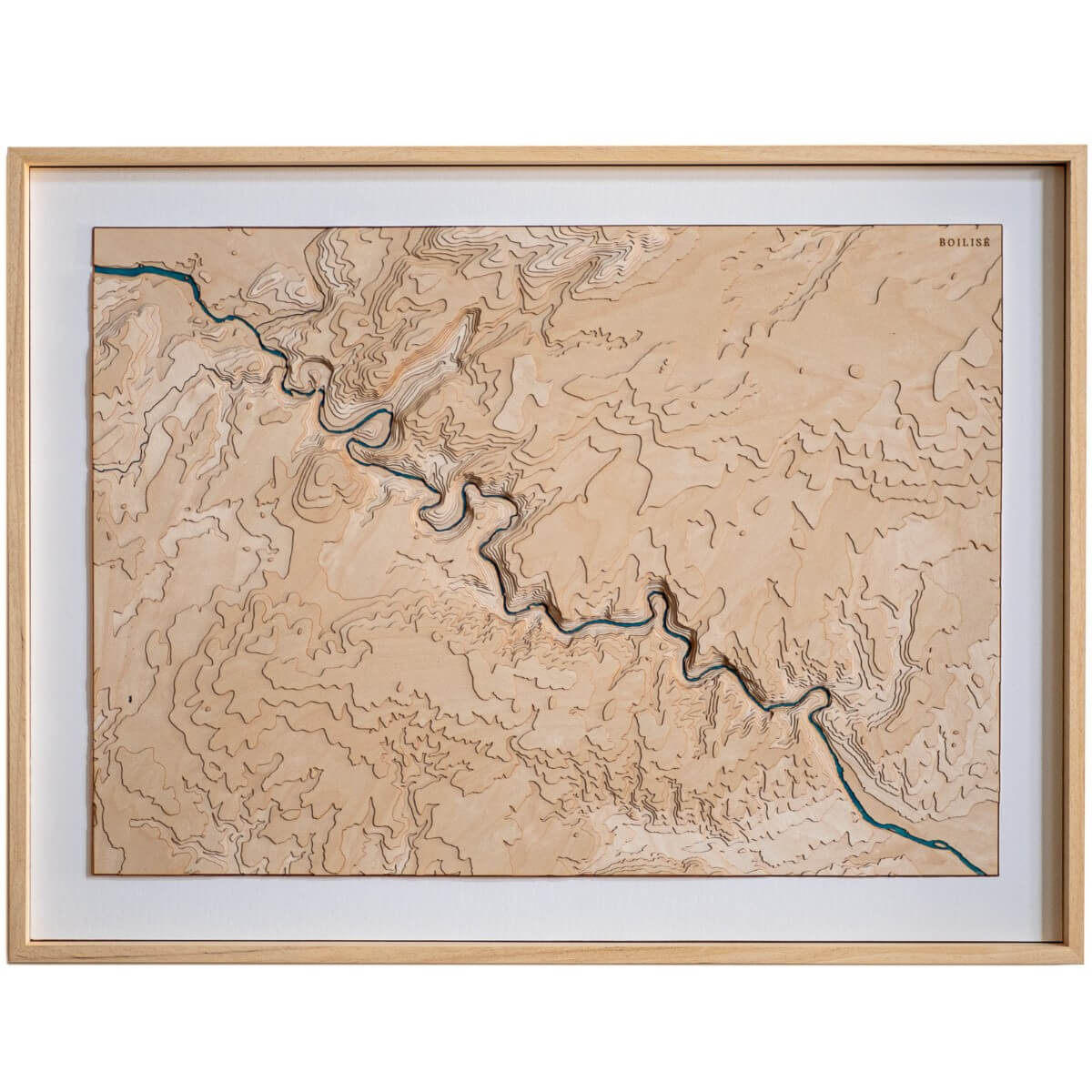 Carte topographique en bois et en relief des gorges de l'Ardèche