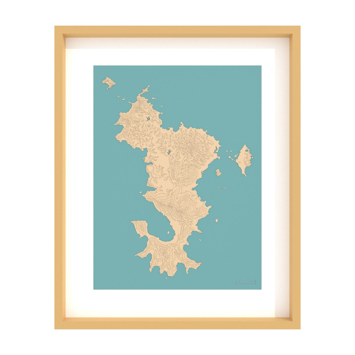 Carte topographique en bois et en relief de Mayotte