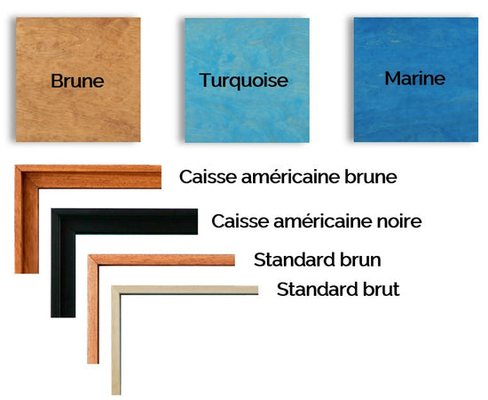 Options de couleurs et encadrement pour votre tableau
