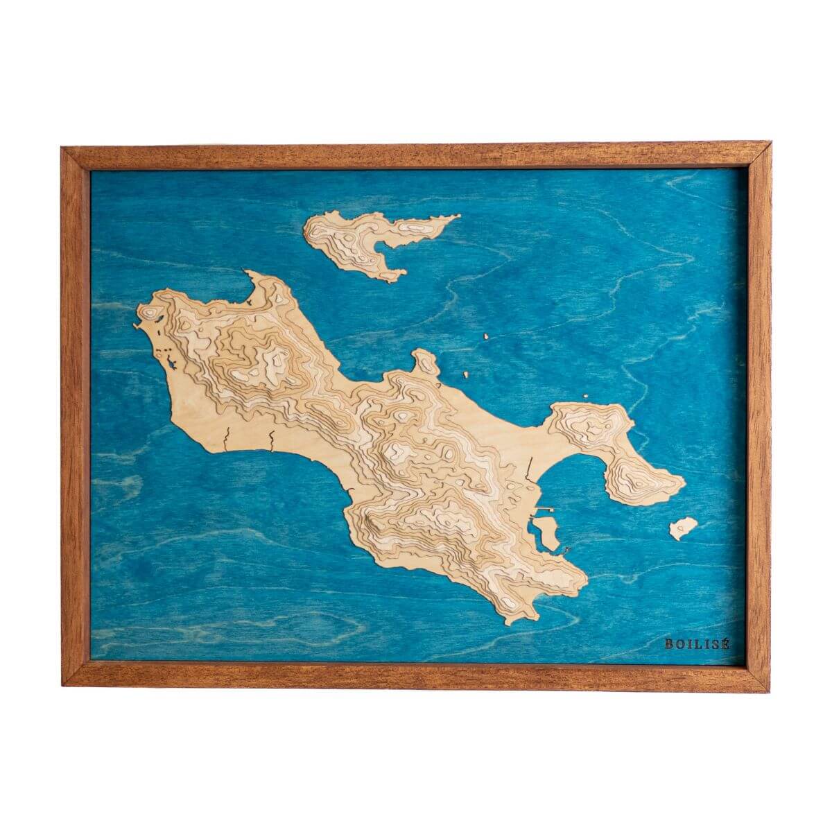 Carte originale de Praslin (Seychelles) : en bois et en relief