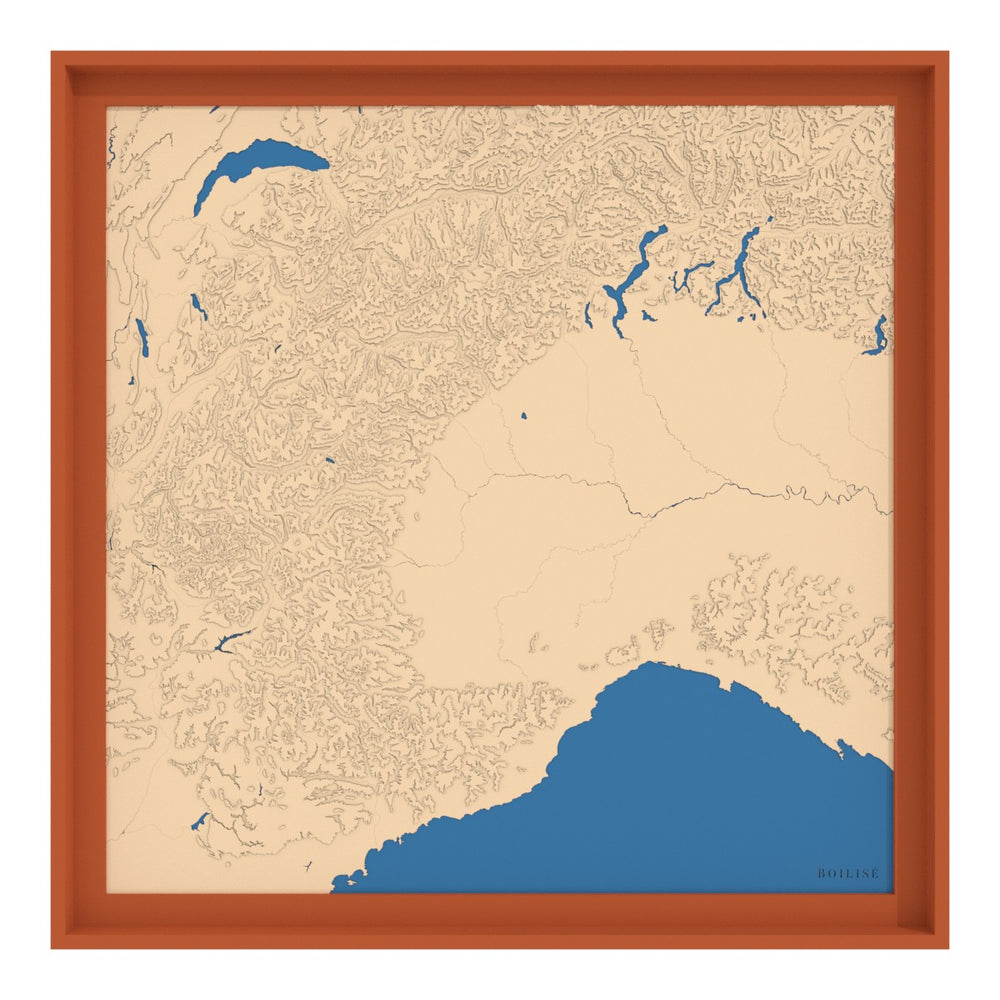Plateau De Service En Bois – Carte Topographique Puget Sound, Déco Nature