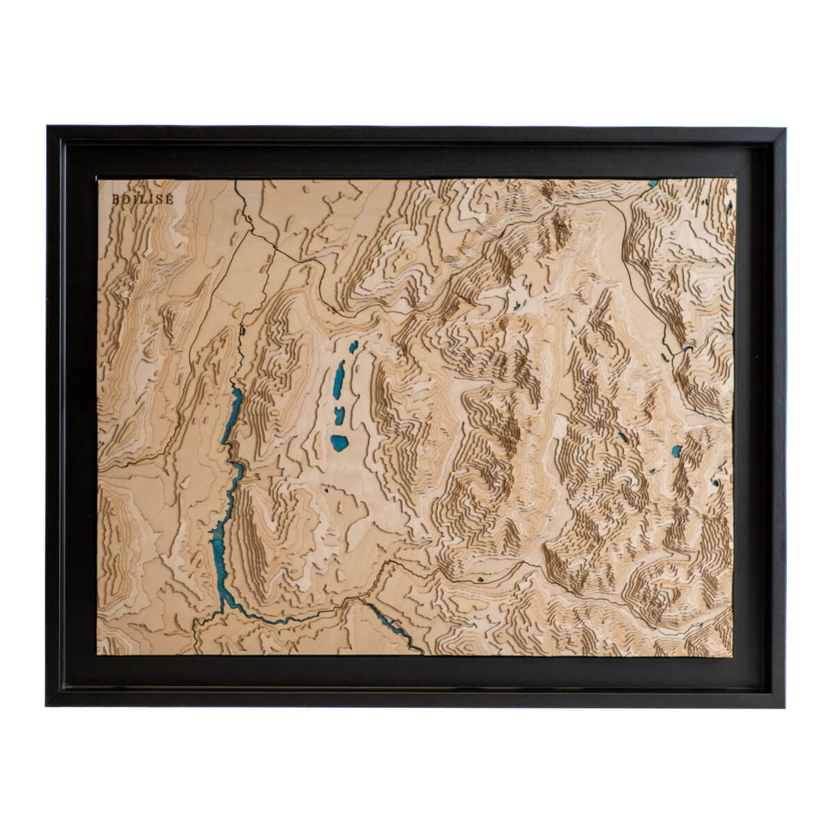Carte topographique en bois et en relief du massif du Taillefer