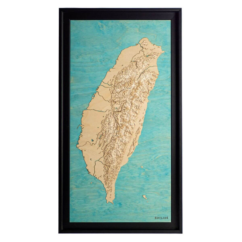 Carte Topographique 3D île D'Arran Écosse - Sculpture Sur Bois Massif Chêne - Art Mural Décoratif - Neuf