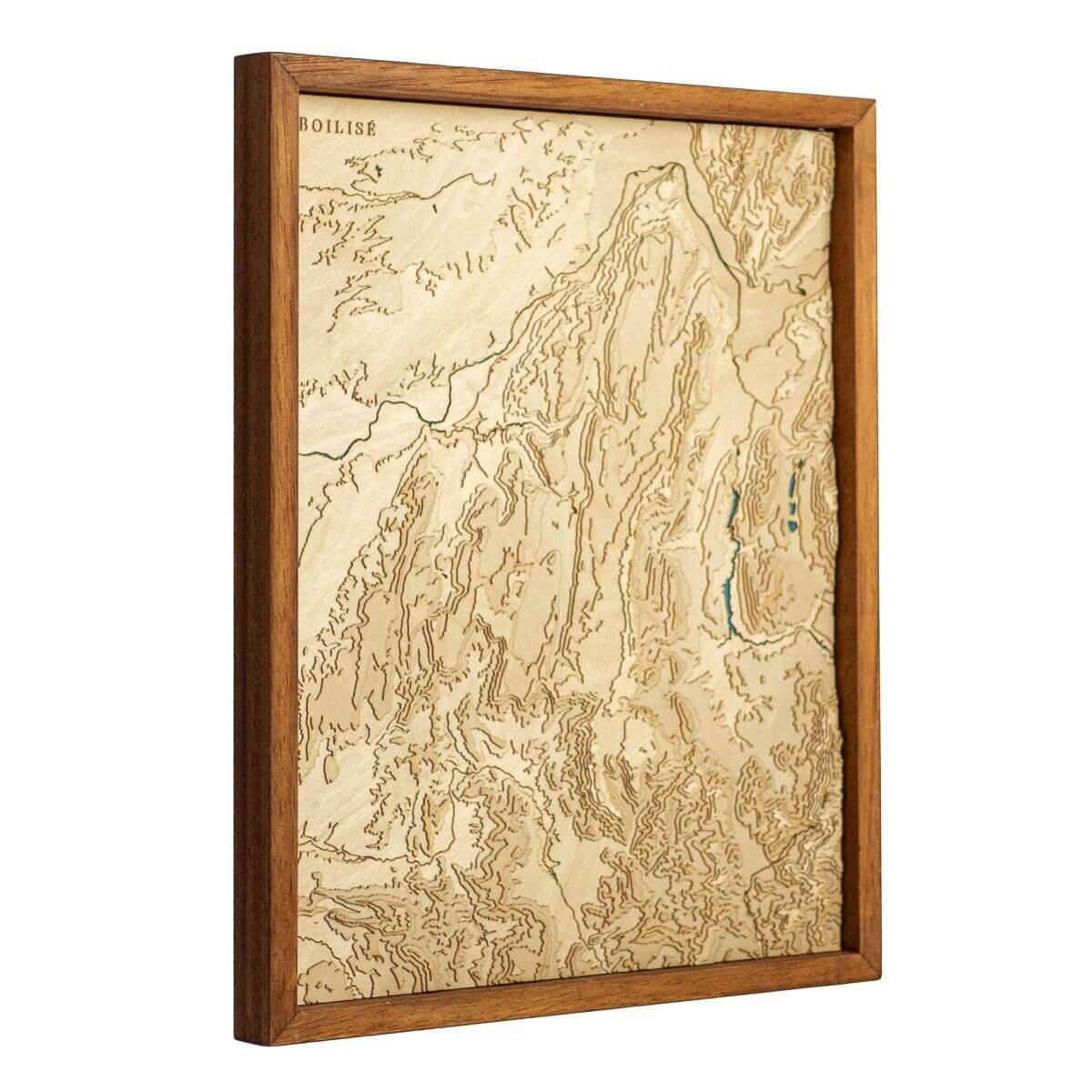 Carte topographique en bois et en relief du massif du Vercors