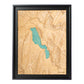 Carte topographique en bois et en relief du lac d'Annecy