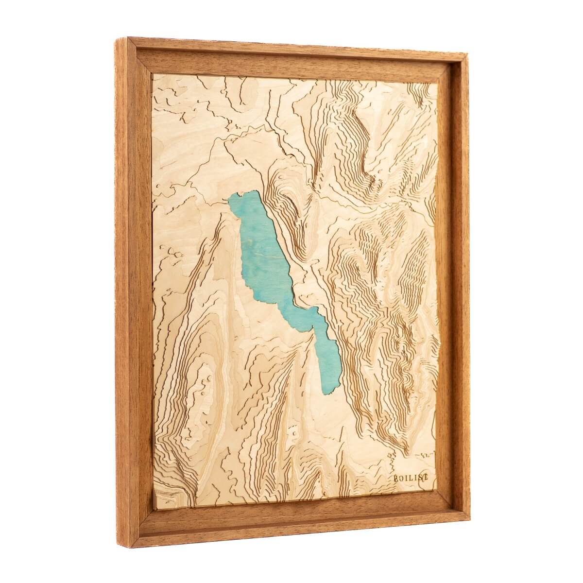 Carte topographique du lac d'Annecy en relief et en bois