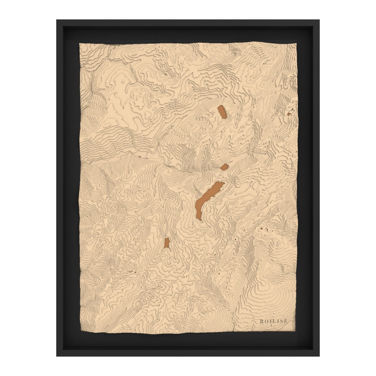 Le relief de la vallée du Beaufortain dans une carte unique en bois.