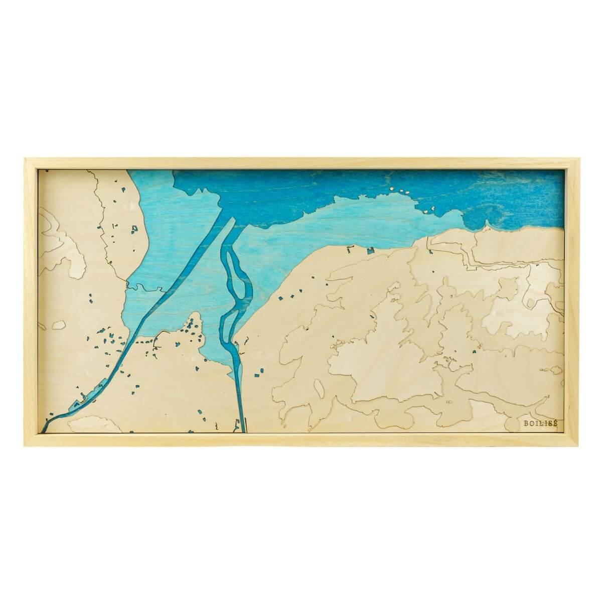 Carte de la baie des Veys en bois