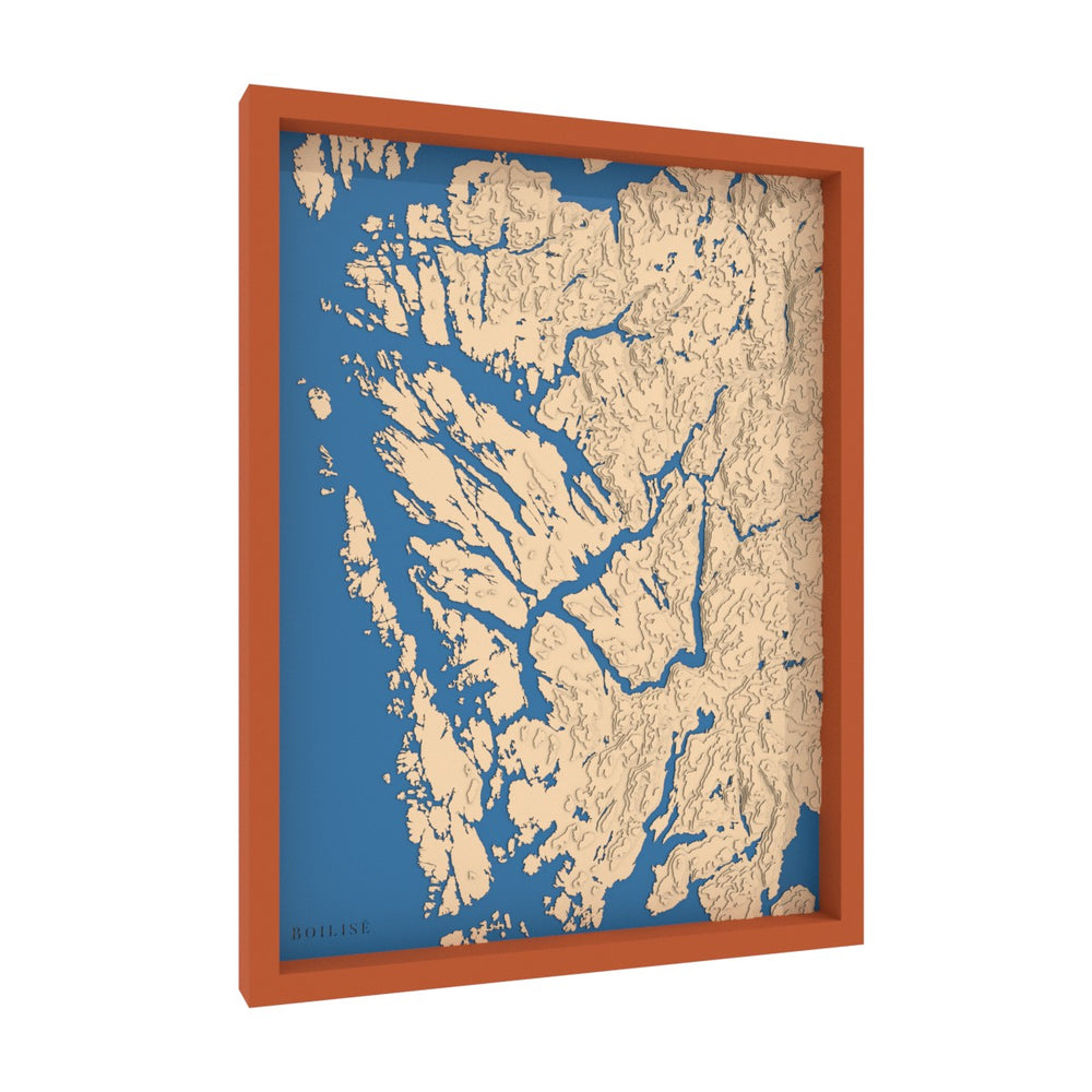 Carte topographique de Bergen au cœur des fjords