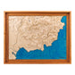 Carte du massif de l'Estérel dans une caisse américaine brune