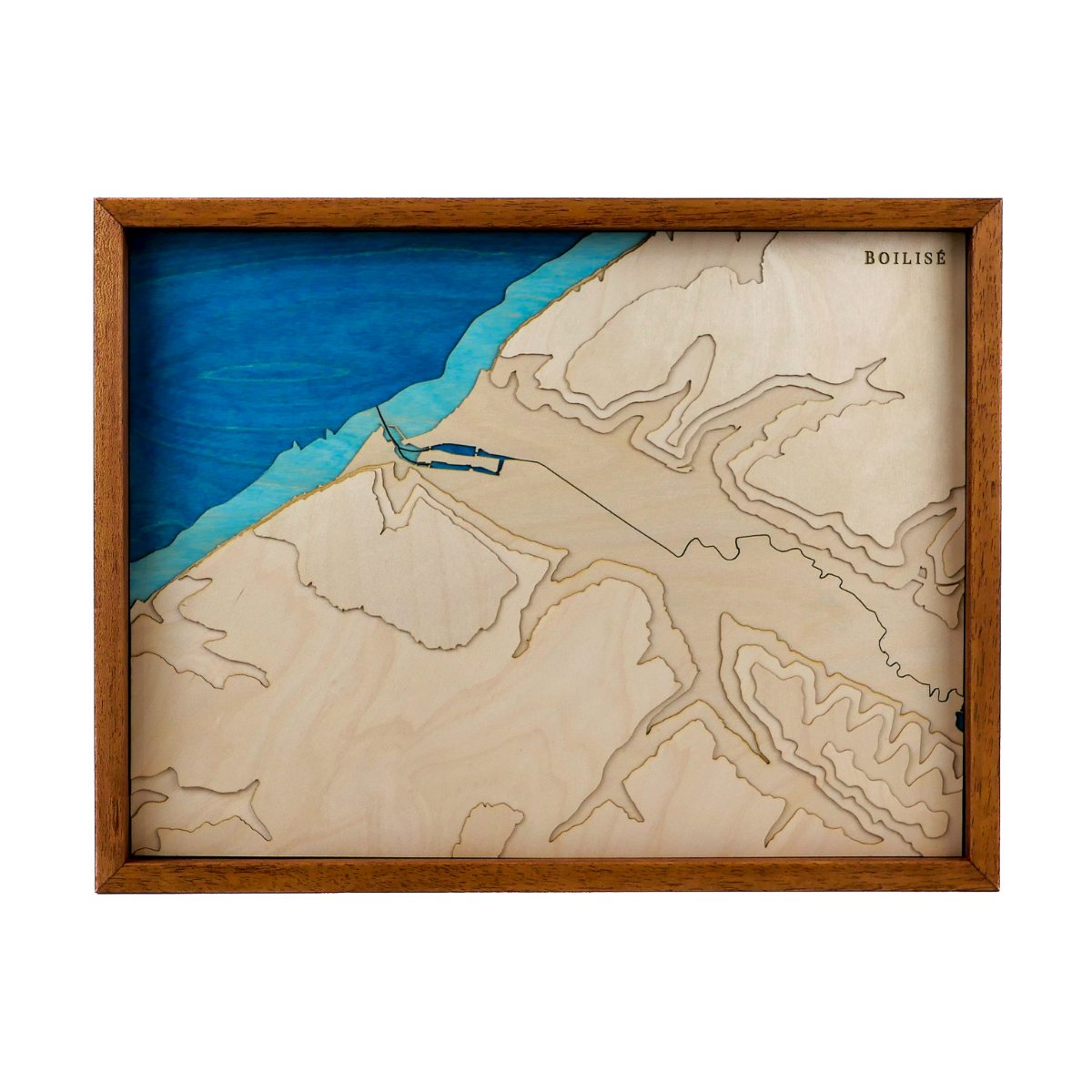 Carte topographique en relief et en bois de la ville d'Eu