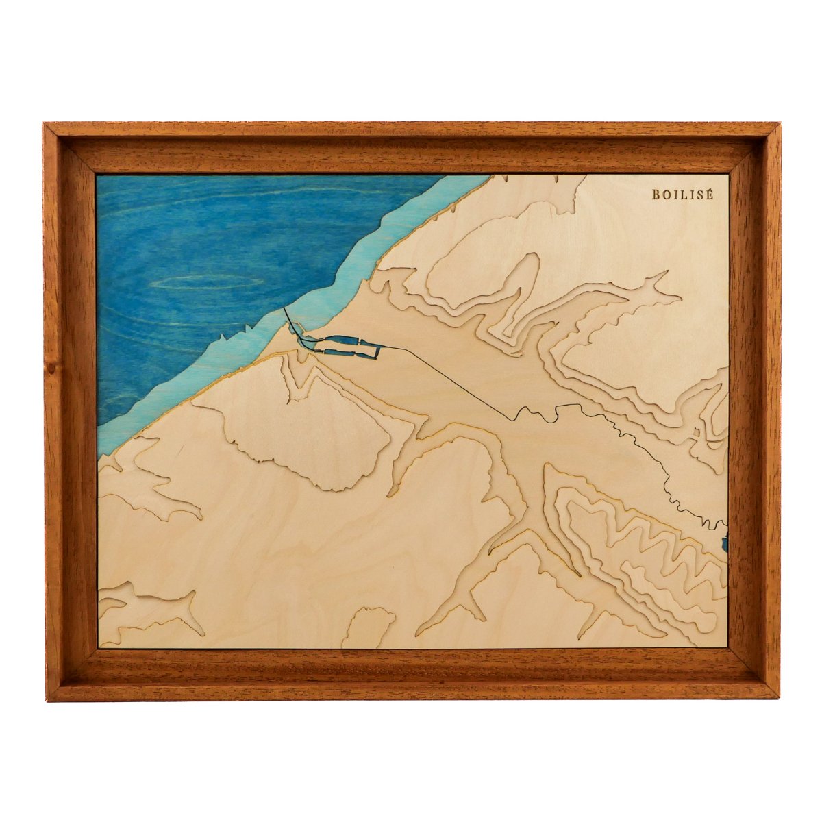 Carte topographique en relief et en bois du Tréport