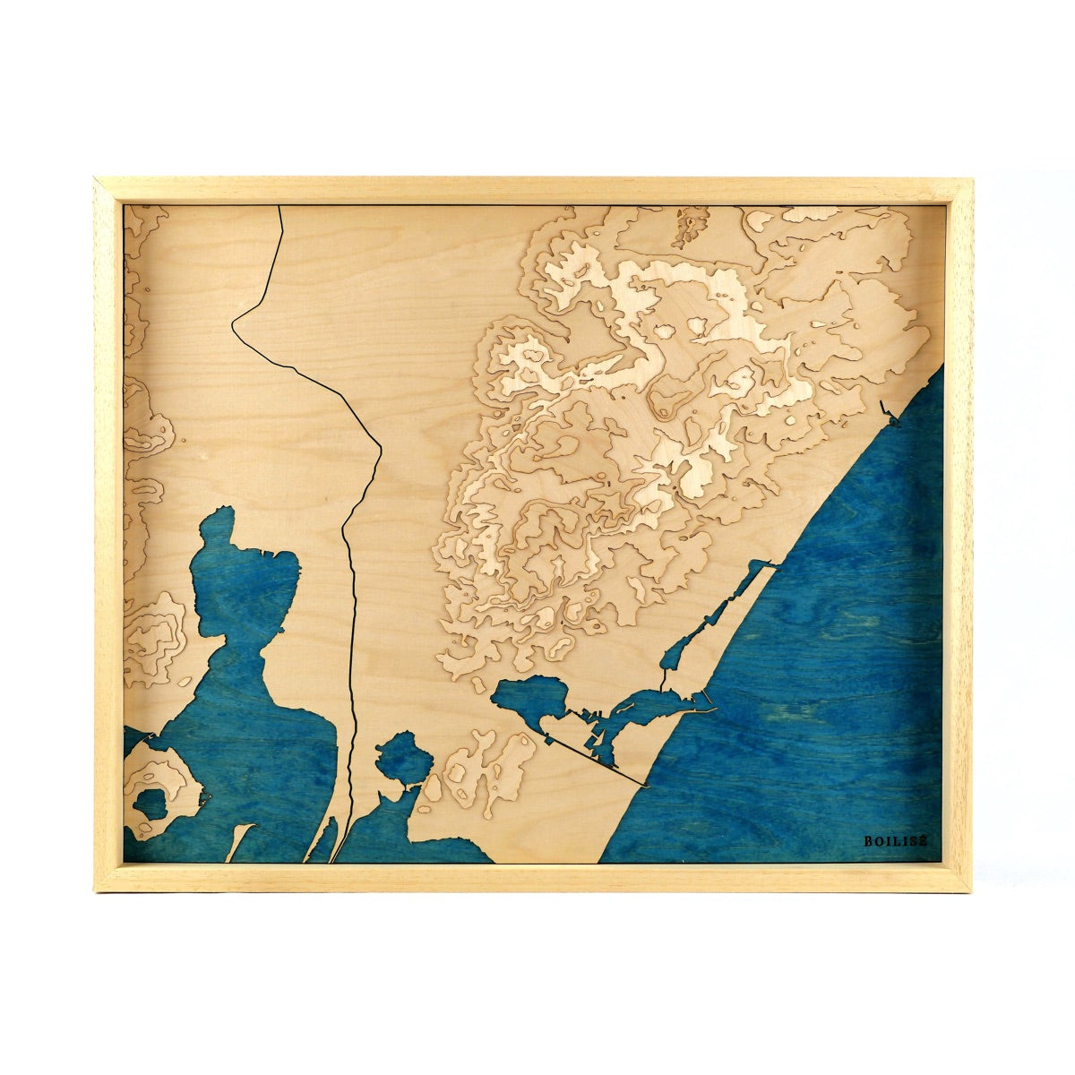 Carte topographique en bois de la baie de Calvi#N# – BOILISÉ