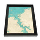 Carte topographique en bois et en relief de Saint Malo