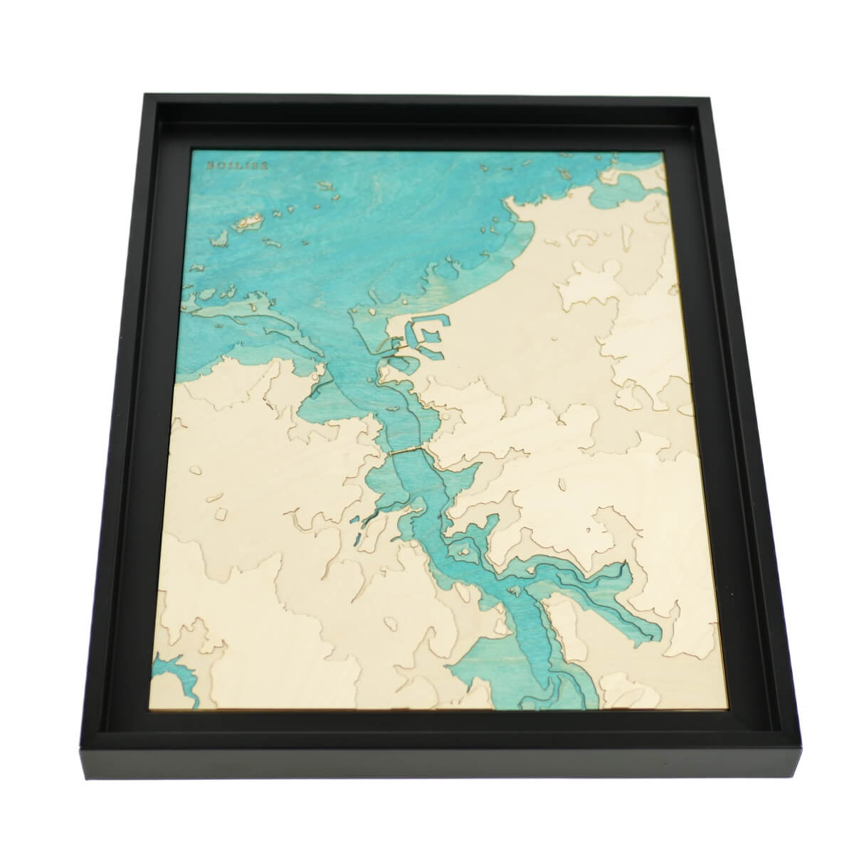 Carte topographique en bois et en relief de Saint Malo
