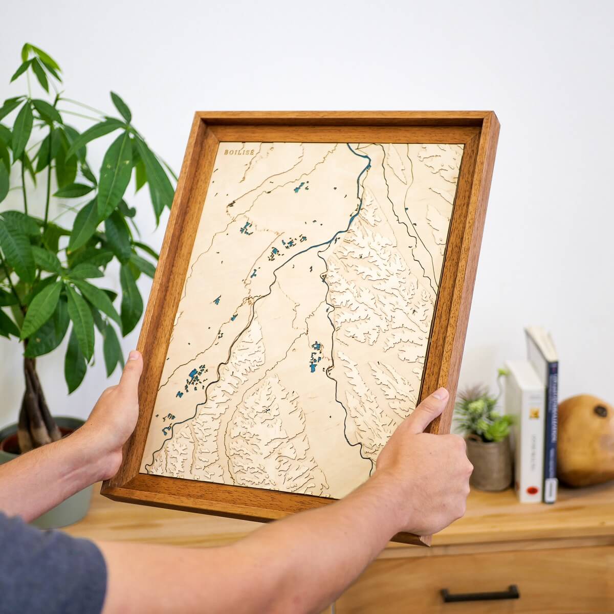 La carte de la confluence Garonne Ariège en bois et en relief