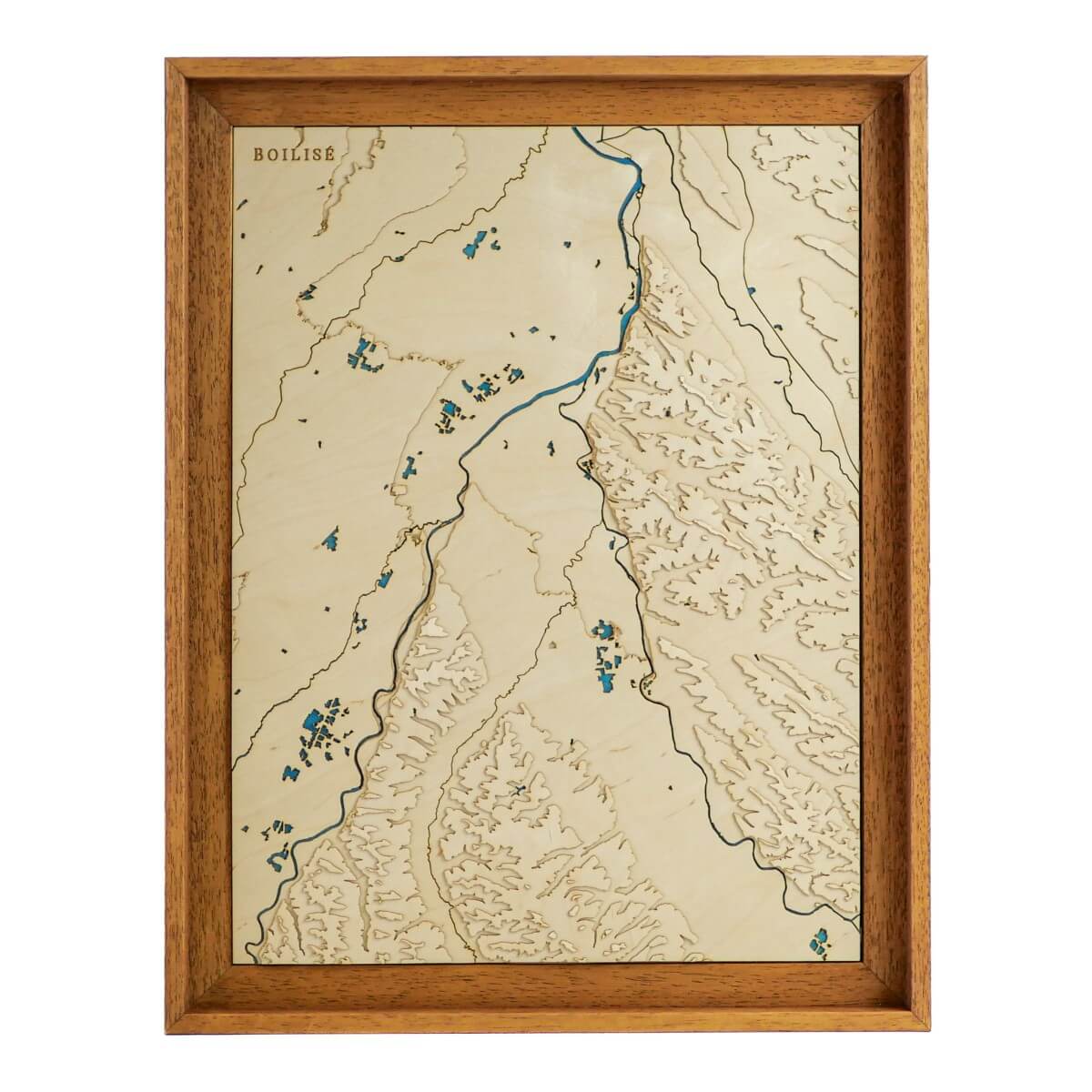 La Garonne et l'Ariège dans une carte en bois pour décoration d'intérieur