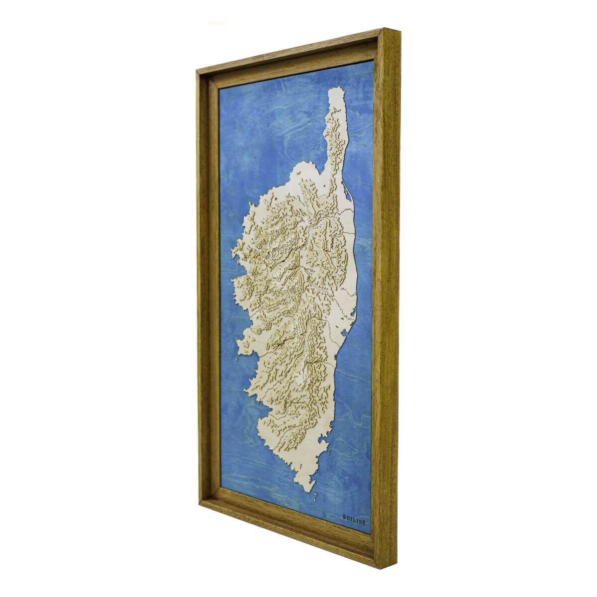 Le tableau de la Corse en bois et en relief