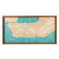 Carte de la côte bleue (turquoise) en relief et en bois