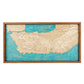Carte de la côte bleue (turquoise) en relief et en bois