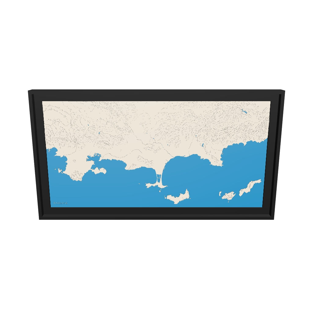 Modèle 3D de la carte de la côte des Maures