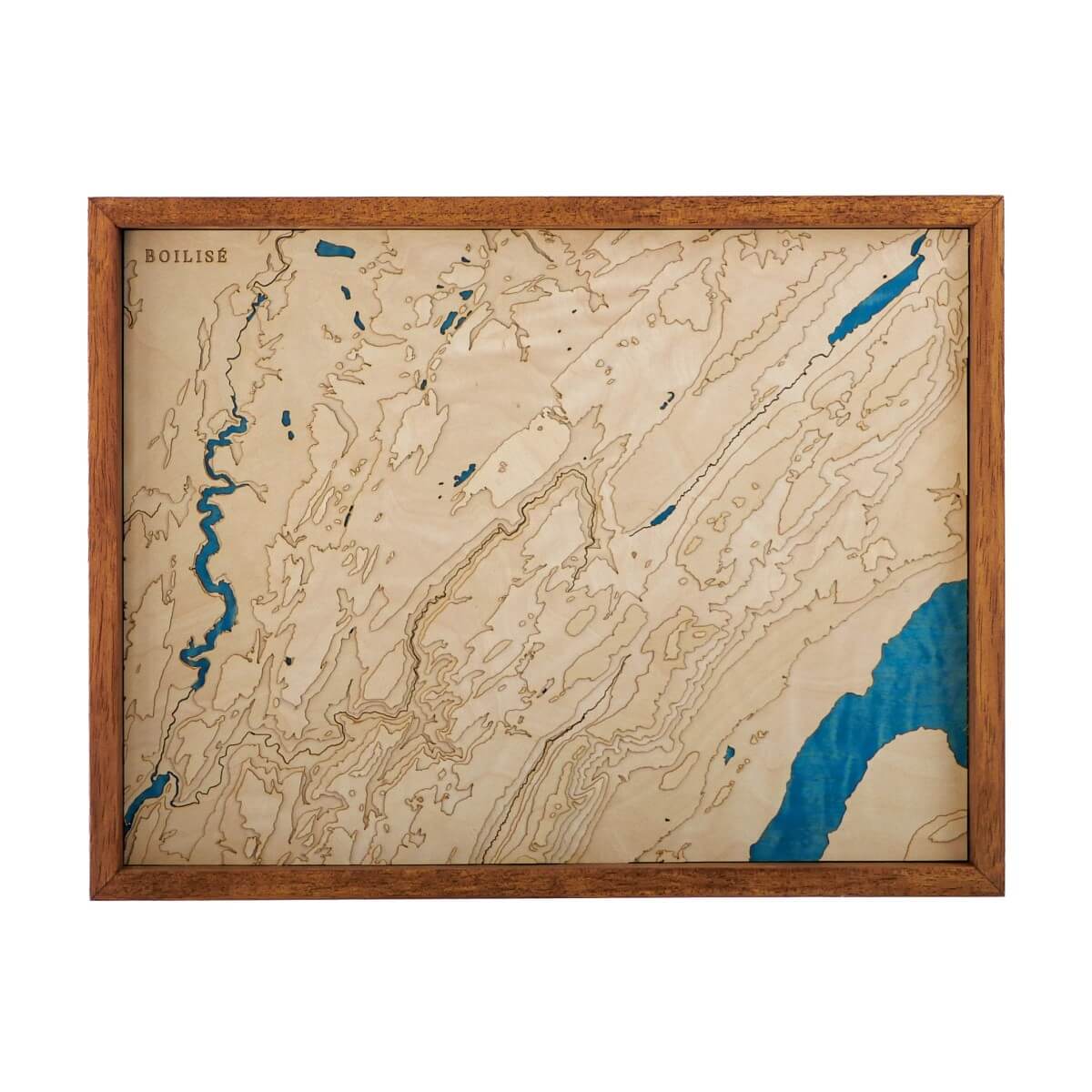 Carte topographique en bois et en relief du Jura