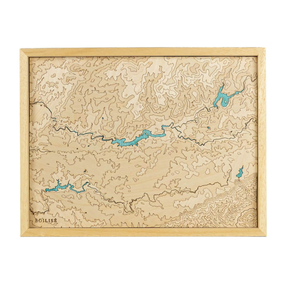 Carte du plateau des lacs du Haut-Languedoc en bois