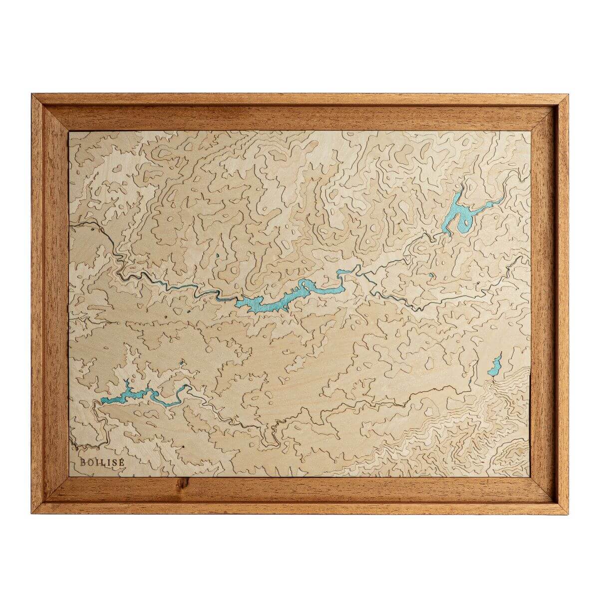 Carte du plateau des lacs du Haut-Languedoc en relief et en bois