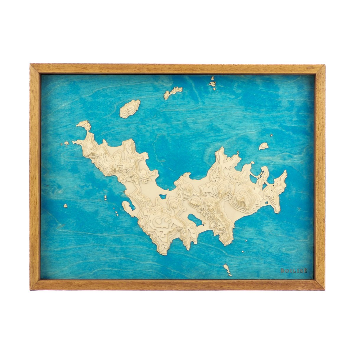 Carte de Saint Barthélemy en relief et en bois