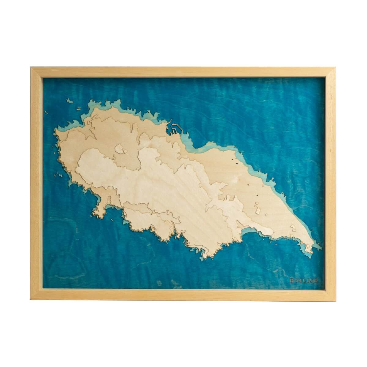 Yeu Map The island of Yeu | Wooden topographic map