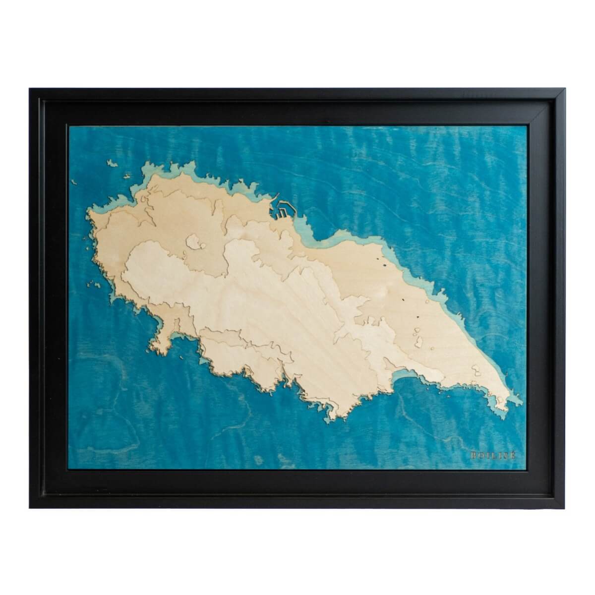 L'île d'Yeu dans une carte en bois et en relief