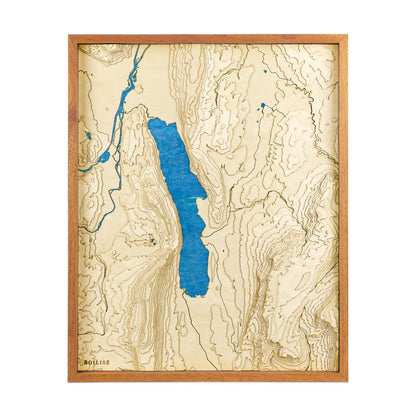 Le relief du lac du Bourget en bois