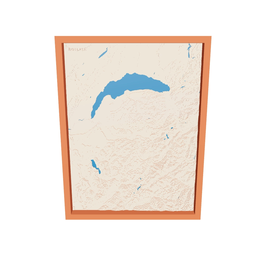 Modèle 3D de la carte du lac Léman et de la Savoie