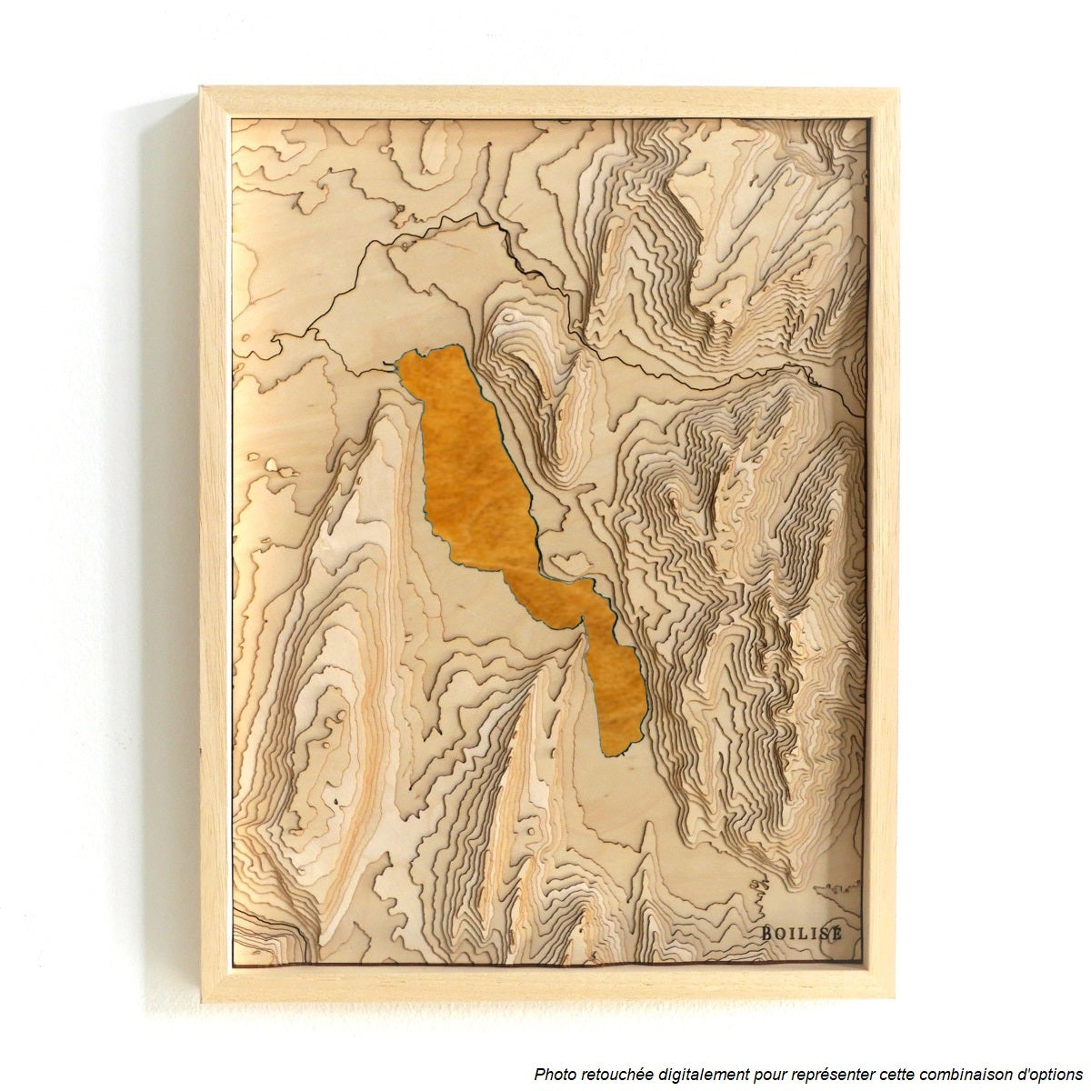 Carte du lac d'Annecy, cadre standard brut et lac brun